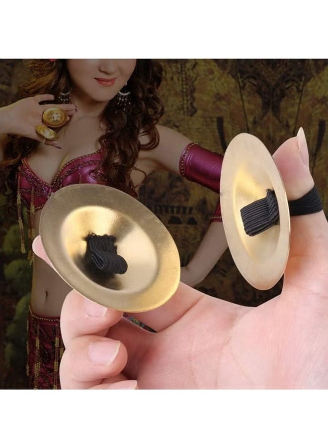 واي جيه قطعتان من صنج الأصابع الصغيرة المصنوعة من النحاس للألعاب الموسيقية ورقصة البطن للمناسبات والرقصات - Image 3